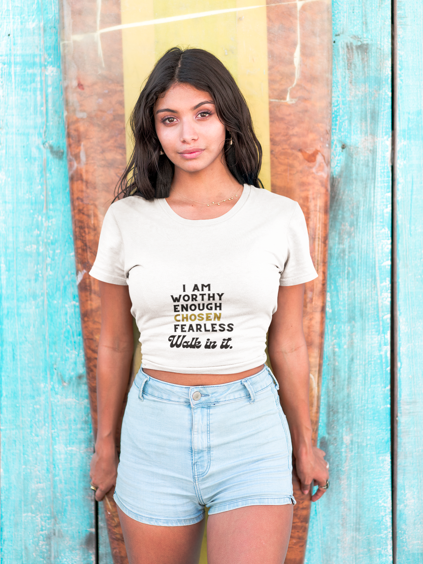 Bold Block Affirmation Softstyle Tee | I Am Worthy, Enough, Chosen, Fearless | Inspirational Gift, Motivational Shirt, Positive Affirmation Tee