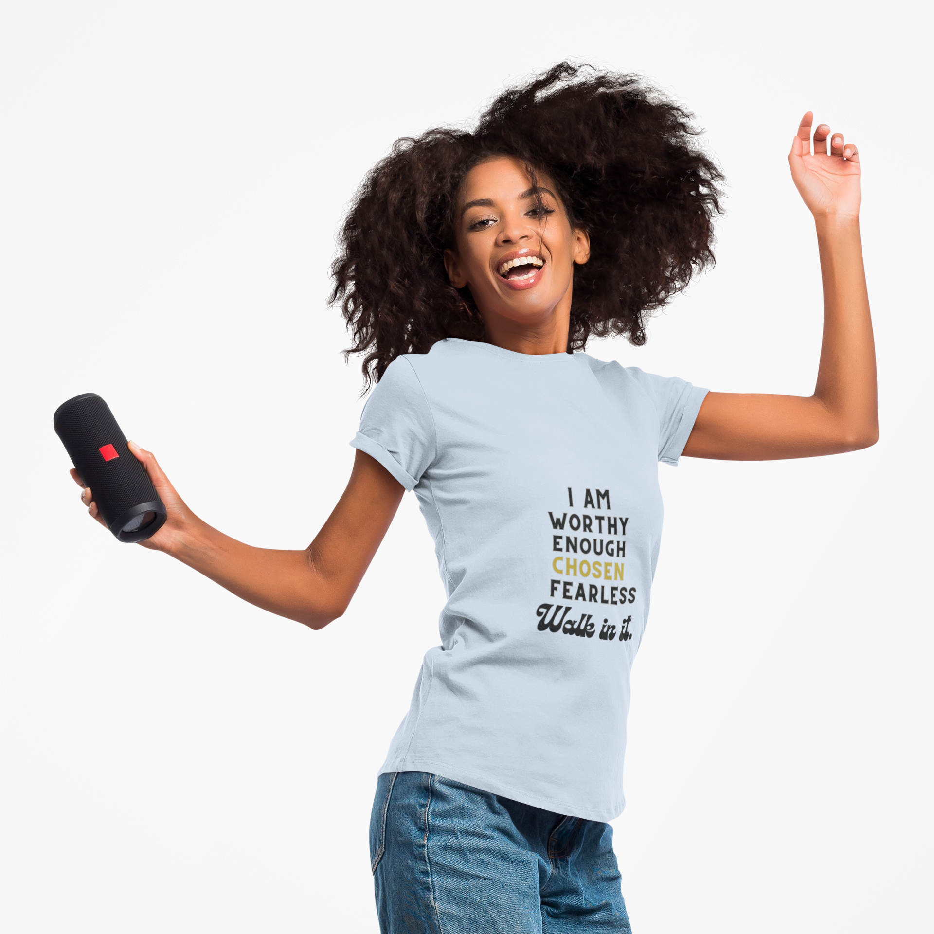 Bold Block Affirmation Softstyle Tee | I Am Worthy, Enough, Chosen, Fearless | Inspirational Gift, Motivational Shirt, Positive Affirmation Tee