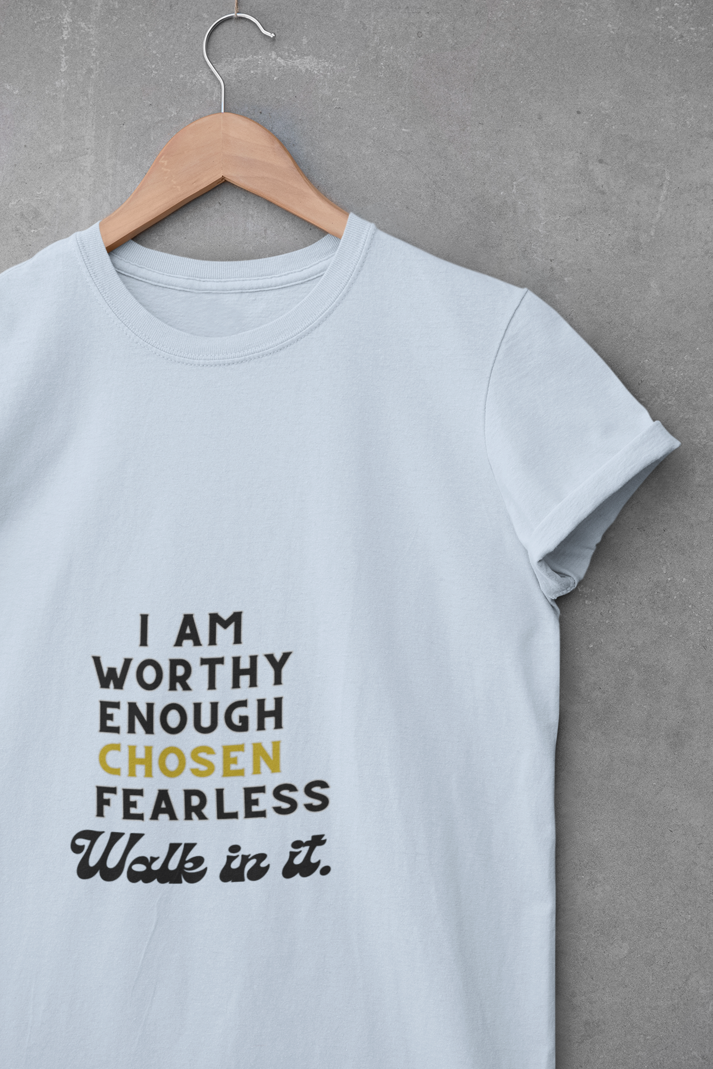 Bold Block Affirmation Softstyle Tee | I Am Worthy, Enough, Chosen, Fearless | Inspirational Gift, Motivational Shirt, Positive Affirmation Tee