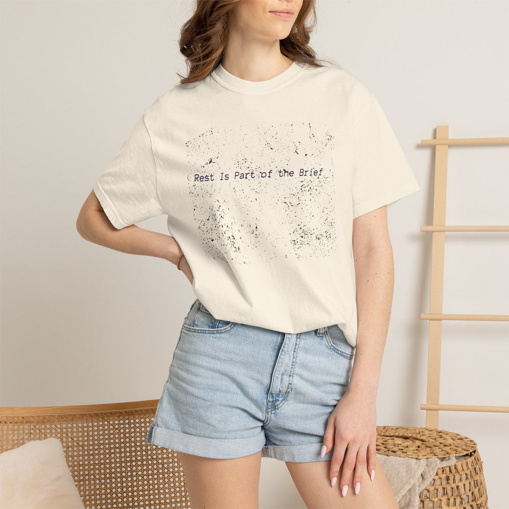 Rest Is Part of the Brief T-shirt in muted color with relaxed fit and durable cotton fabric