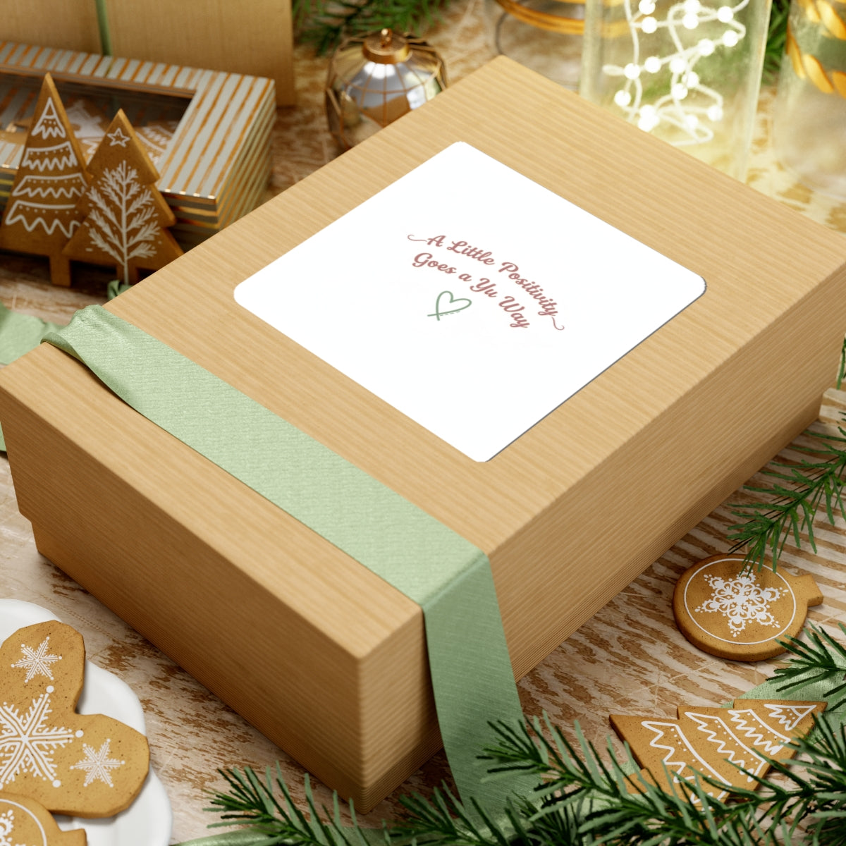 A Little Positivity Goes a Ya Way Kiss-Cut Sticker | Positive Micro-Optimism, Mental Health Positivity