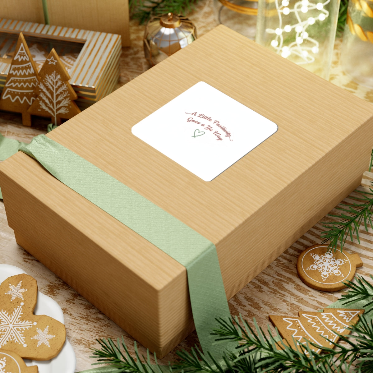 A Little Positivity Goes a Ya Way Kiss-Cut Sticker | Positive Micro-Optimism, Mental Health Positivity