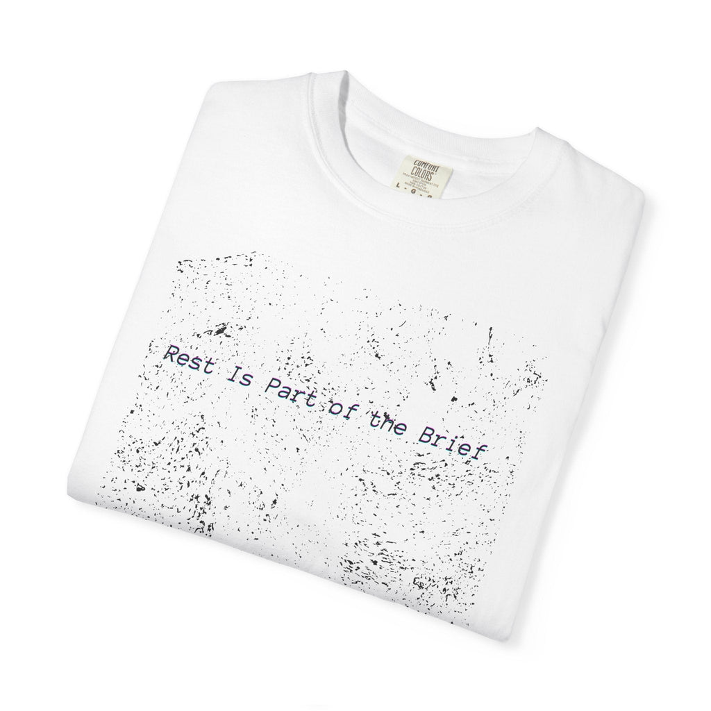 Rest Is Part of the Brief T-shirt in muted color with relaxed fit and soft cotton fabric