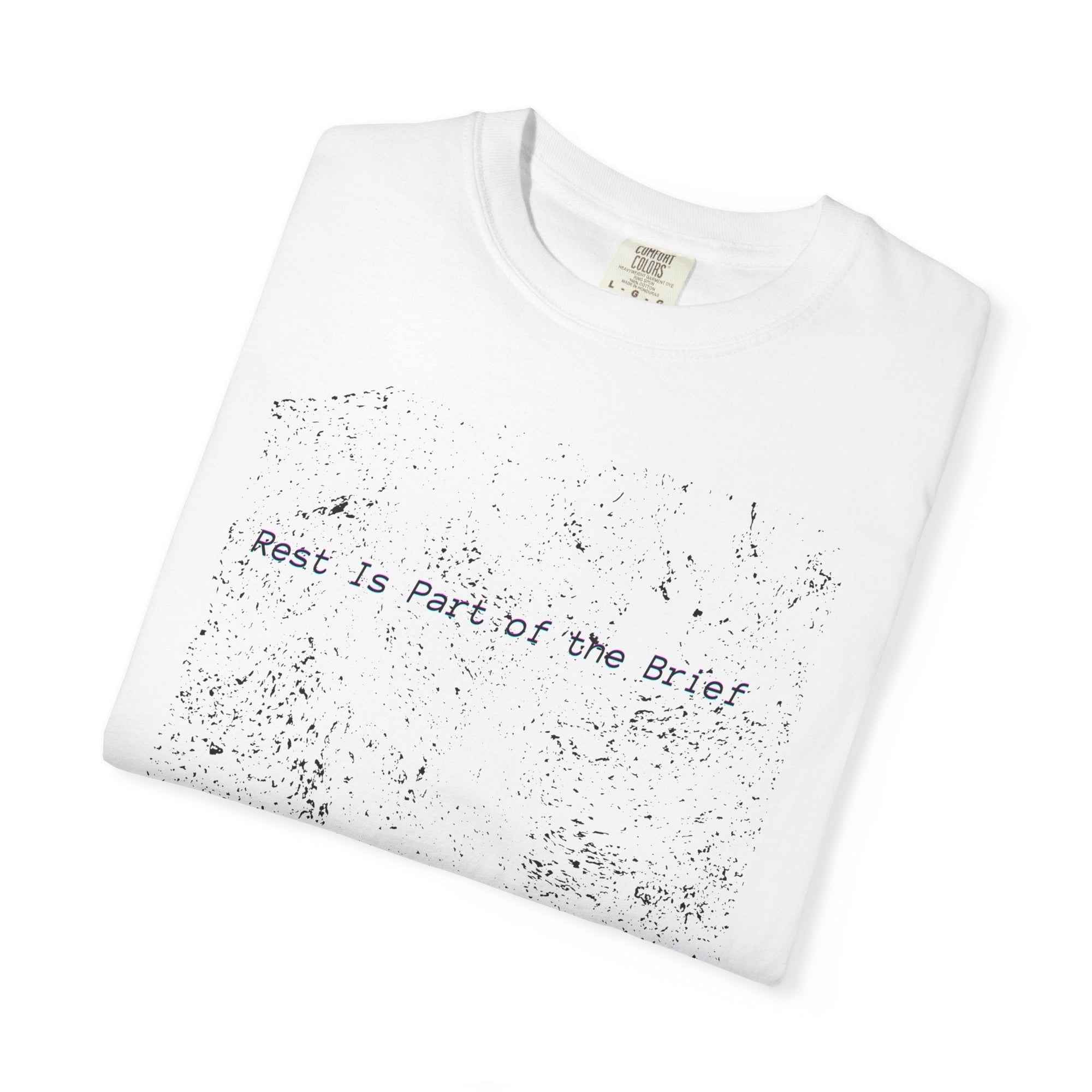Rest Is Part of the Brief T-shirt in muted color with relaxed fit and soft cotton fabric