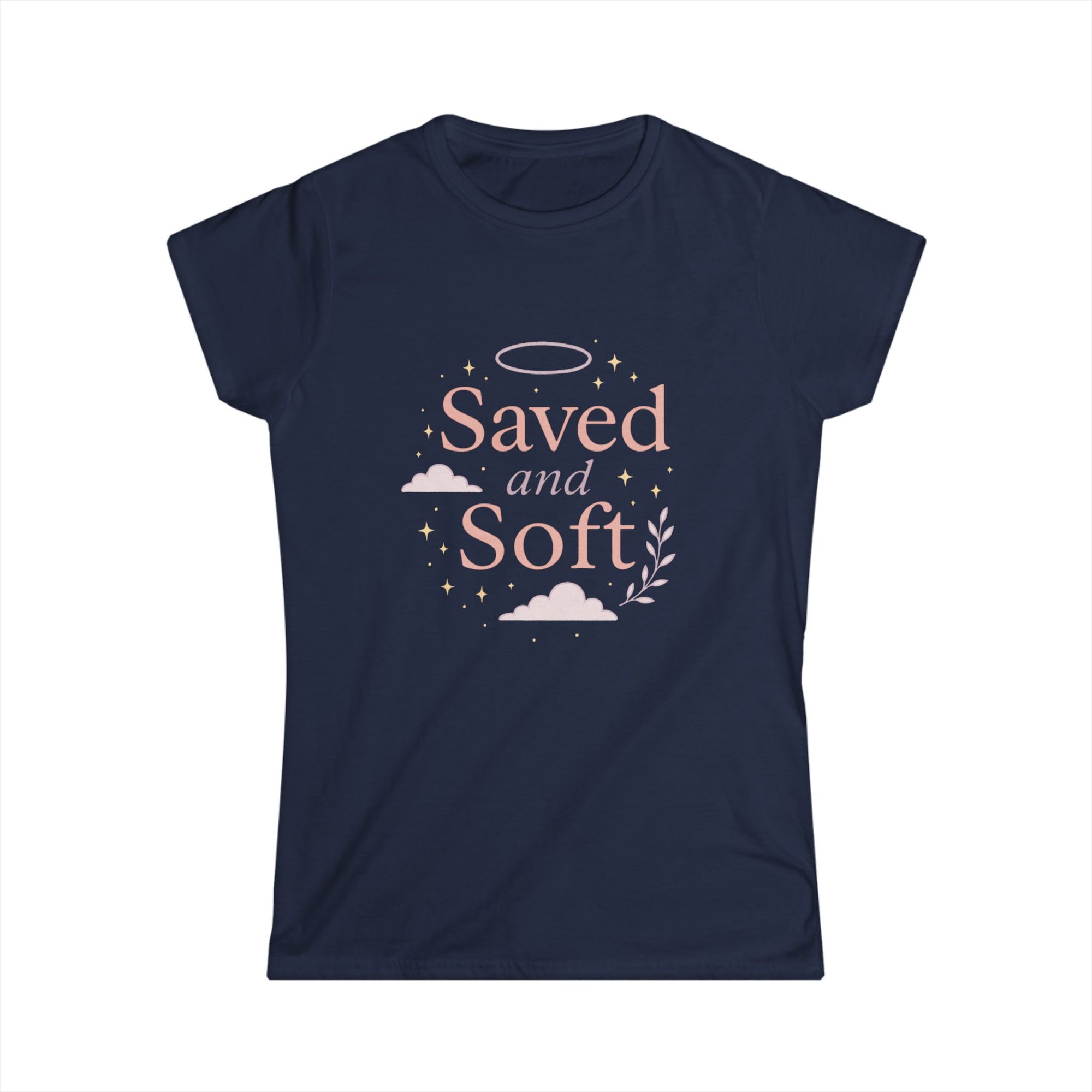 Saved and Soft Women's Softstyle Tee, Comfort Fit T-Shirt, Relaxed Fit Shirt, Lightweight Tee, Cozy Women's Top, Gentle Feel Tee