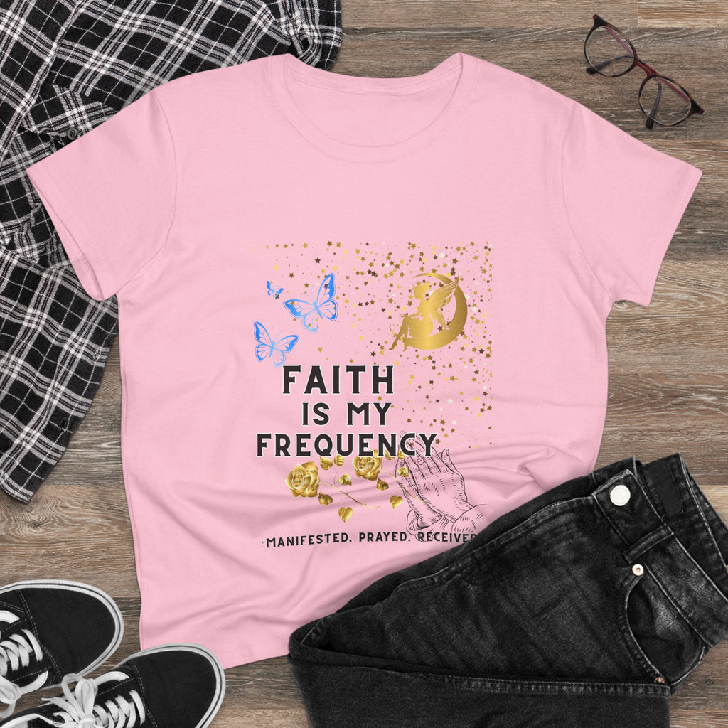Faith is My Frequency Graphic Tee, Women's Positive Vibes Shirt, Religious Gift, Motivational Top, Spiritual