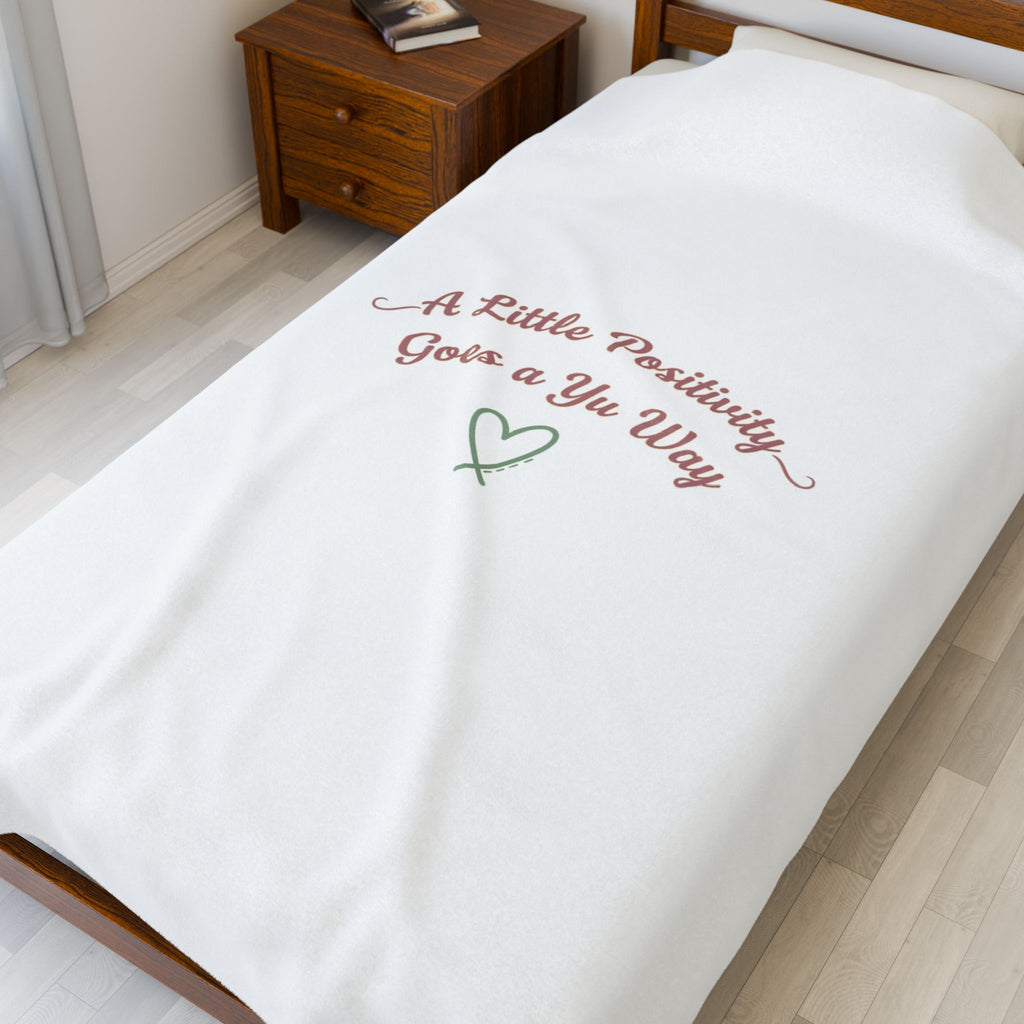 a little positivity goes your way Velveteen Blanket | micro-optimism, gentle affirmation