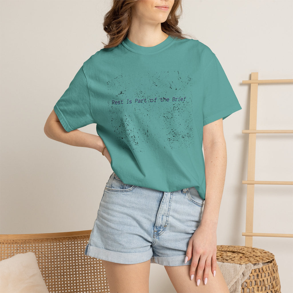 Rest Is Part of the Brief heavyweight garment-dyed cotton t-shirt with relaxed fit and double-needle seams