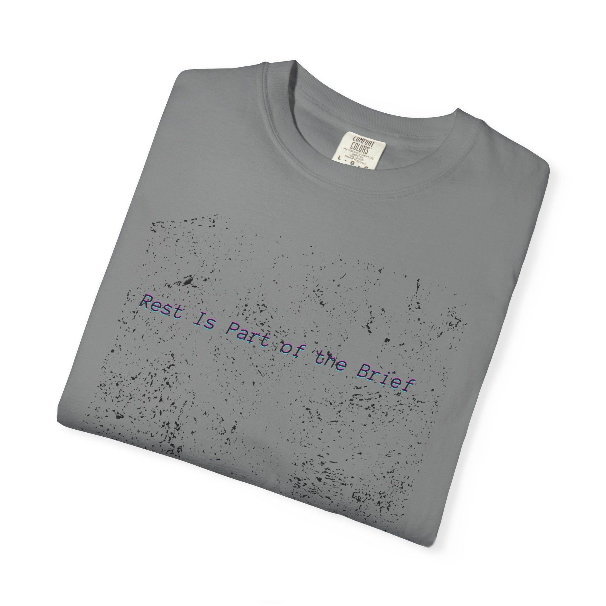 Rest Is Part of the Brief t-shirt in muted color with relaxed fit and durable cotton fabric