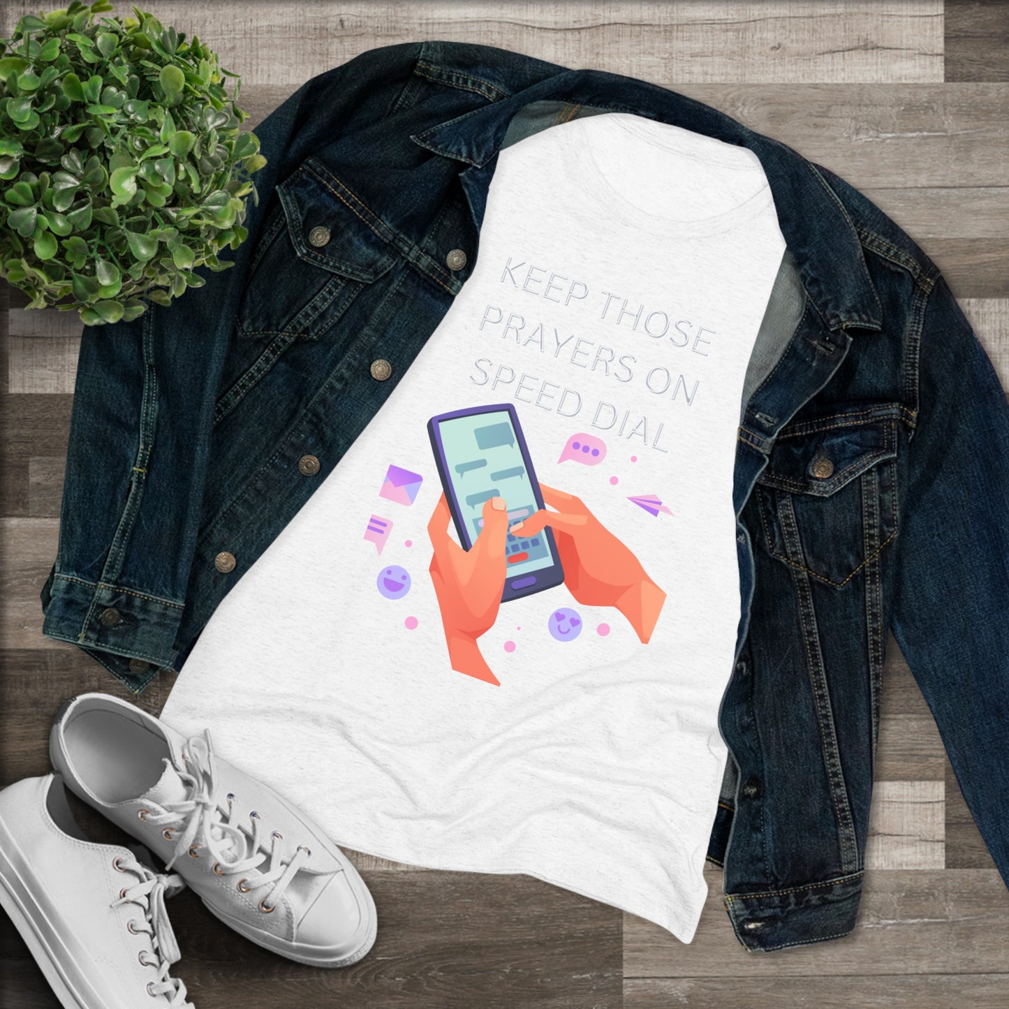 Women's Prayers on Speed Dial Triblend Tee