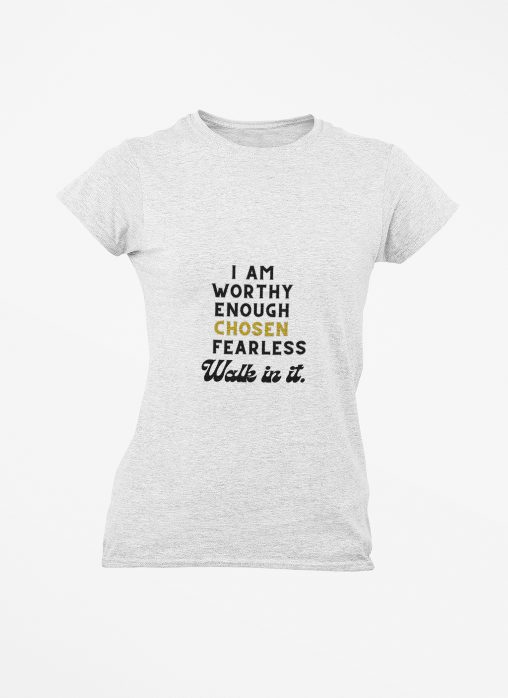 Bold Block Affirmation Softstyle Tee | I Am Worthy, Enough, Chosen, Fearless | Inspirational Gift, Motivational Shirt, Positive Affirmation Tee