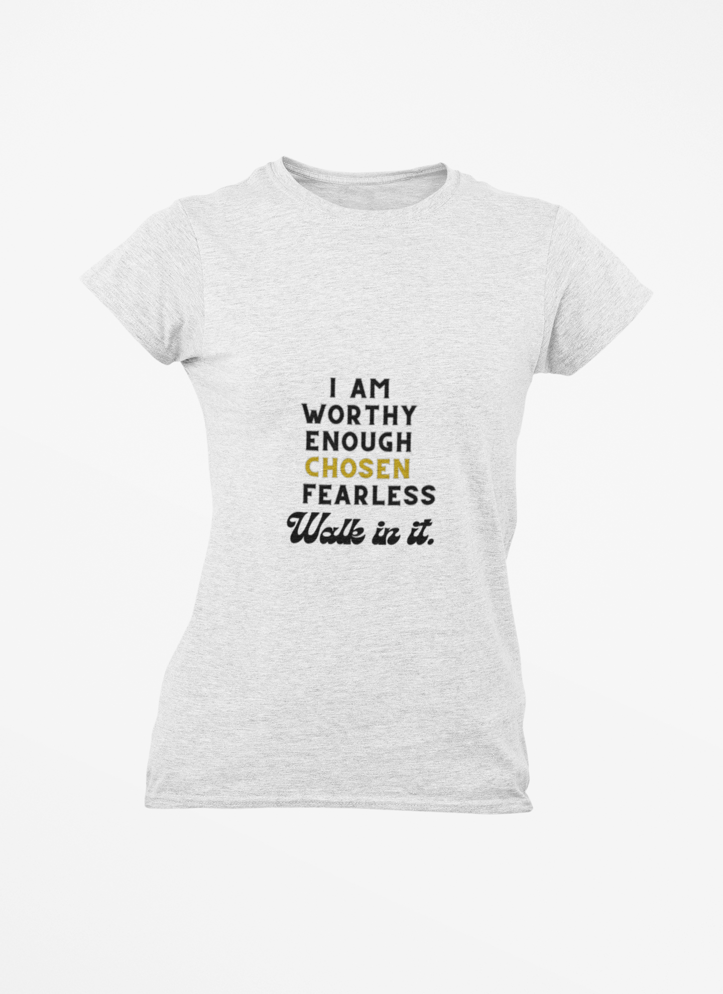 Bold Block Affirmation Softstyle Tee | I Am Worthy, Enough, Chosen, Fearless | Inspirational Gift, Motivational Shirt, Positive Affirmation Tee