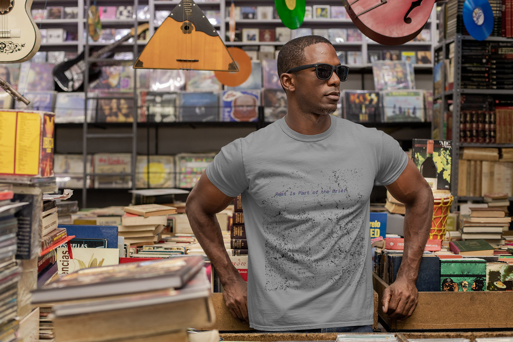 Rest Is Part of the Brief T-shirt in muted color with relaxed fit and soft cotton fabric