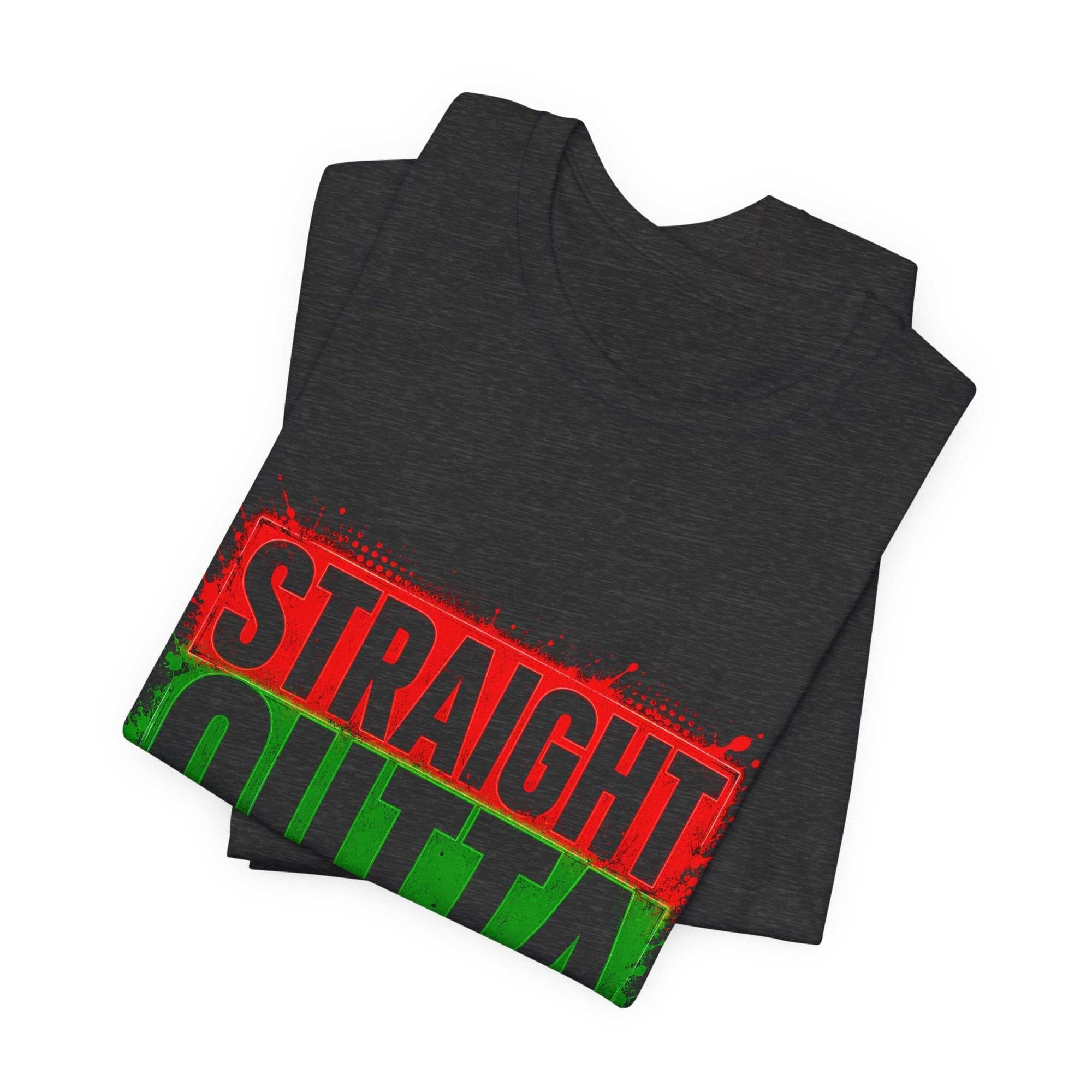 Black Straight Outta Juneteenth T-shirt with Pan-African colors celebrating Juneteenth and Black history