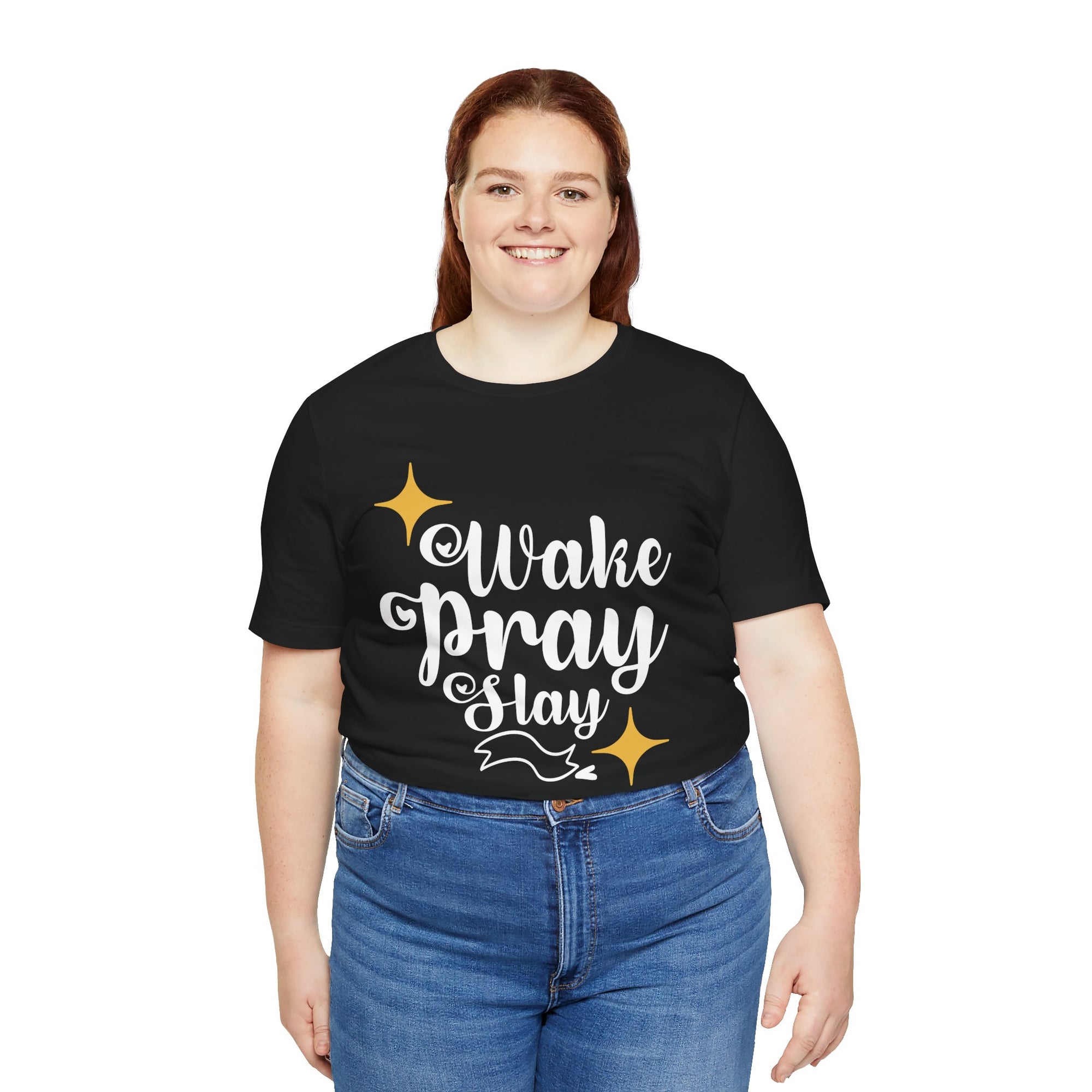 Wake Pray Slay Unisex Jersey Tee - Motivational Graphic Shirt for Everyday Inspiration