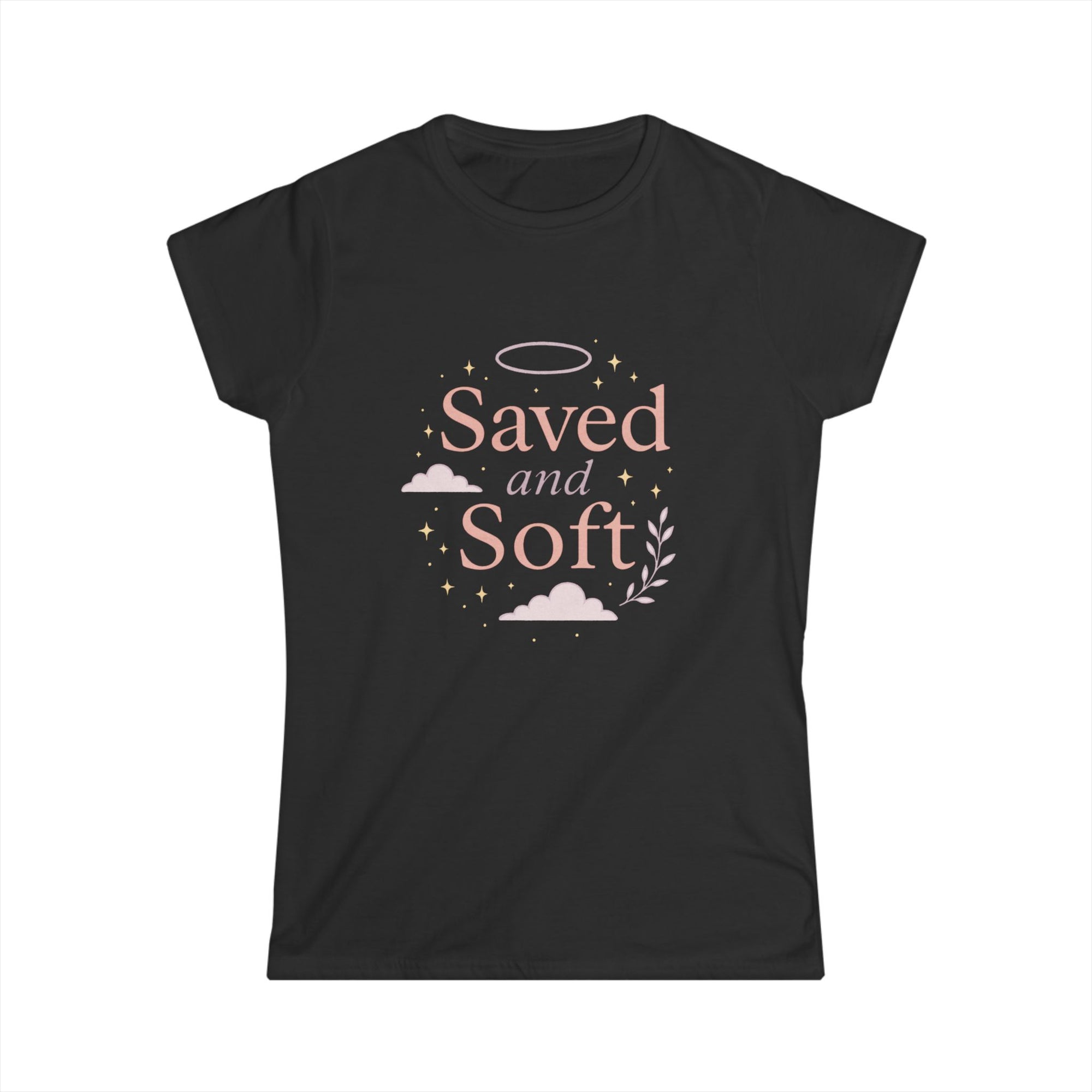 Saved and Soft Women's Softstyle Tee, Comfort Fit T-Shirt, Relaxed Fit Shirt, Lightweight Tee, Cozy Women's Top, Gentle Feel Tee