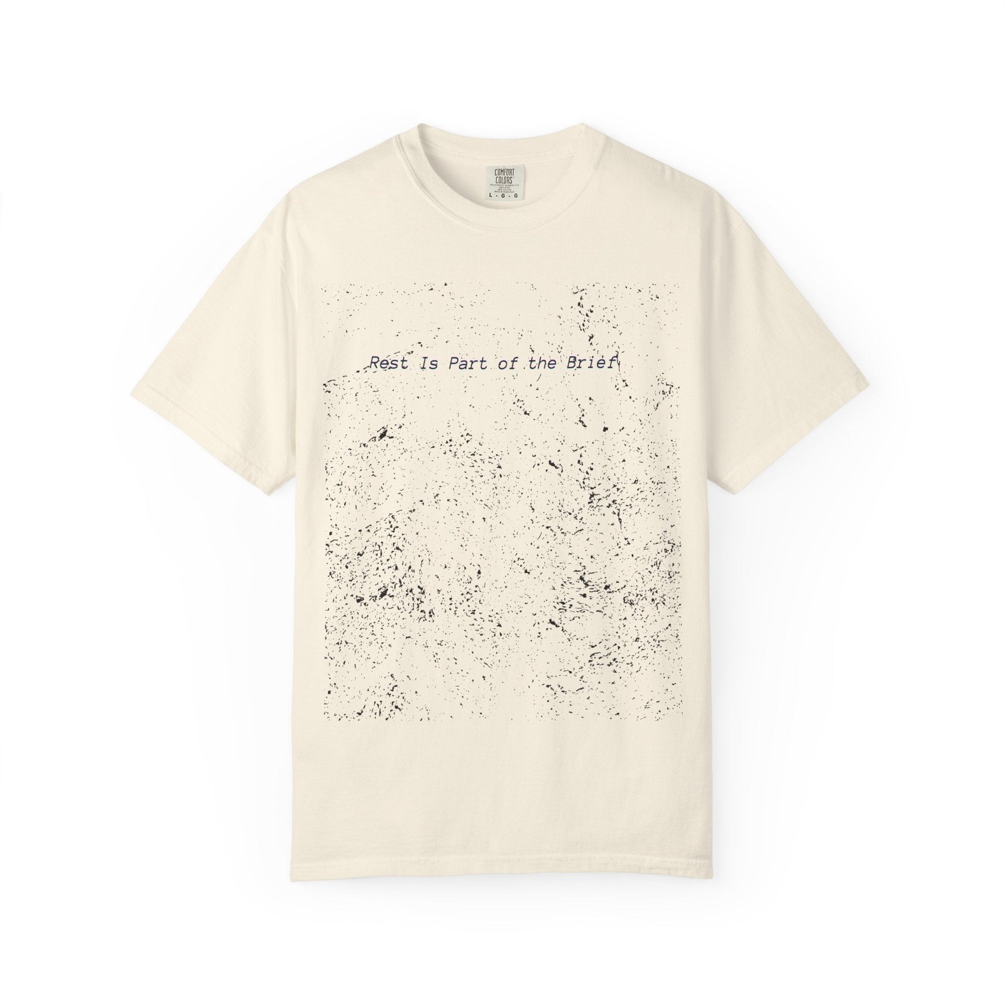 Rest Is Part of the Brief anti-hustle graphic tee in muted color with relaxed fit and soft heavyweight cotton