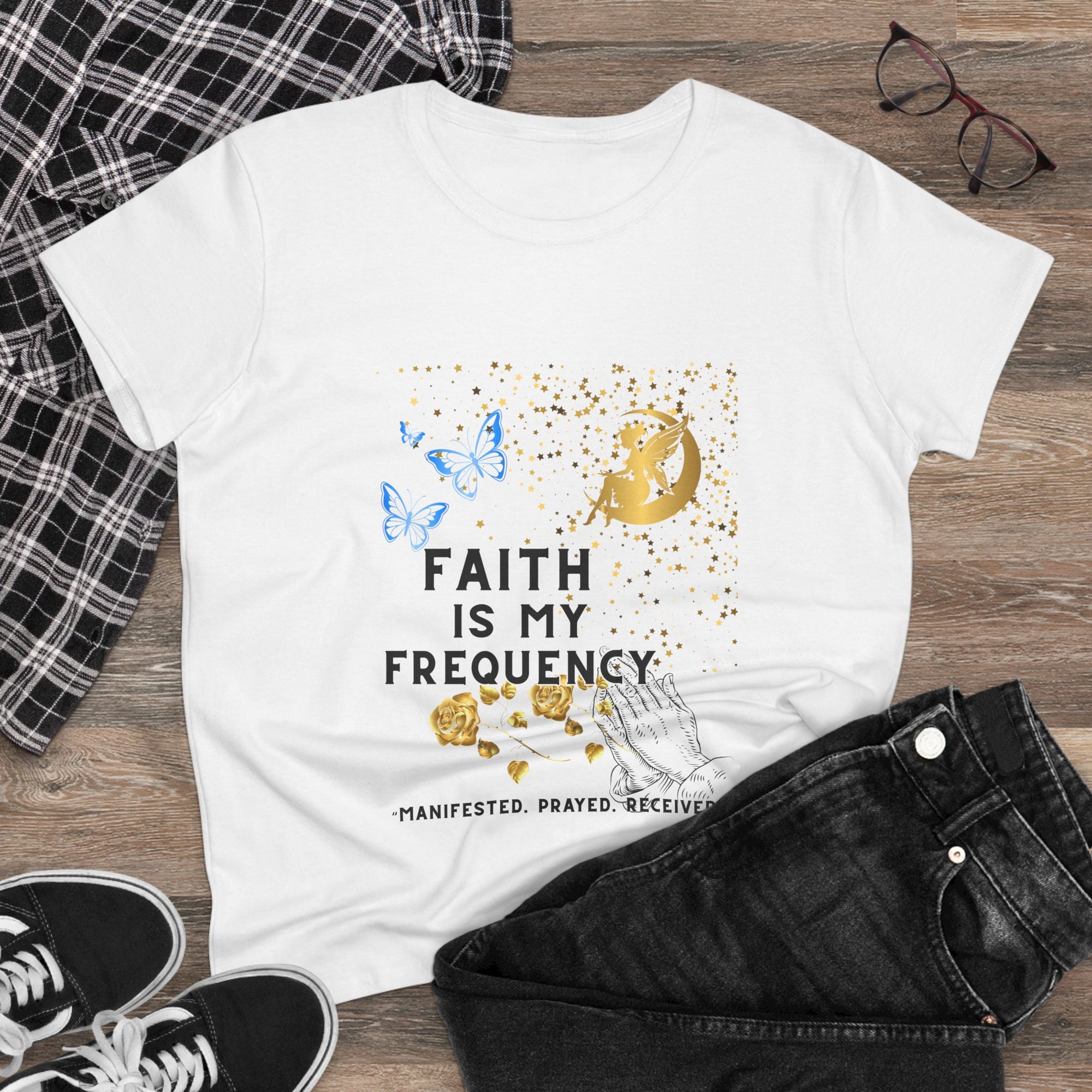 Faith is My Frequency Graphic Tee, Women's Positive Vibes Shirt, Religious Gift, Motivational Top, Spiritual