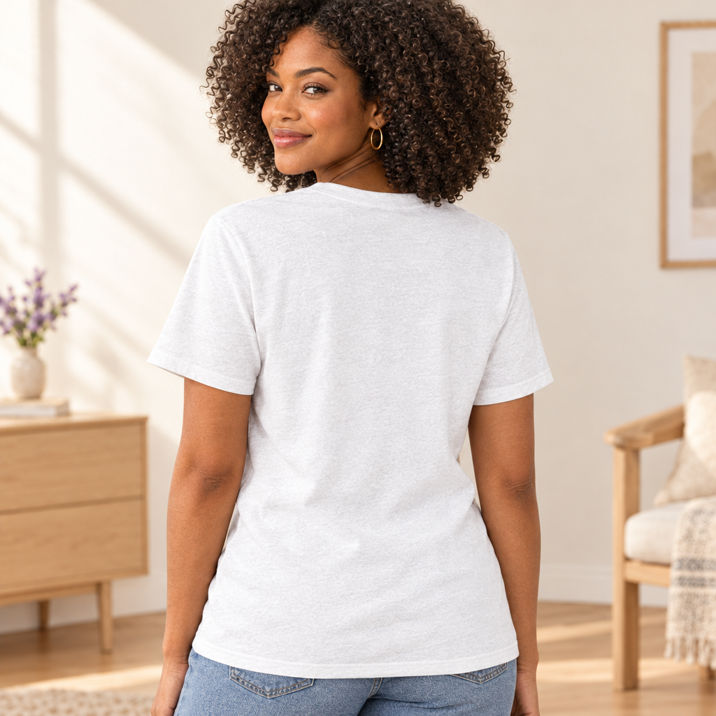 Touched But Not Broken Tee, plain white short-sleeve crewneck T-shirt with a blank back and no visible lettering.