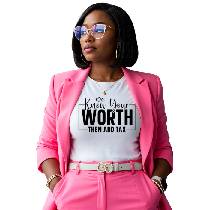 Know Your Worth faith graphic tee with bold print on soft fabric