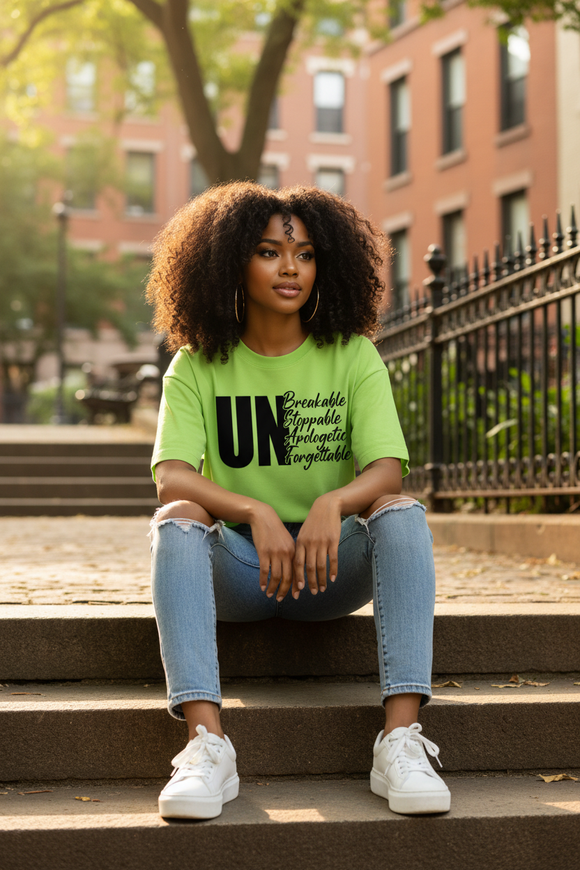 Women's bold faith graphic shirt with inspirational text