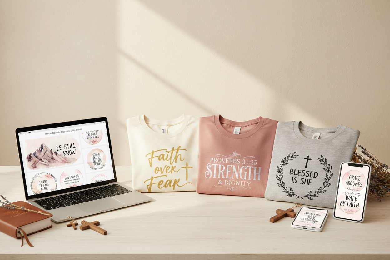 quality womens faith based tees and digital products
